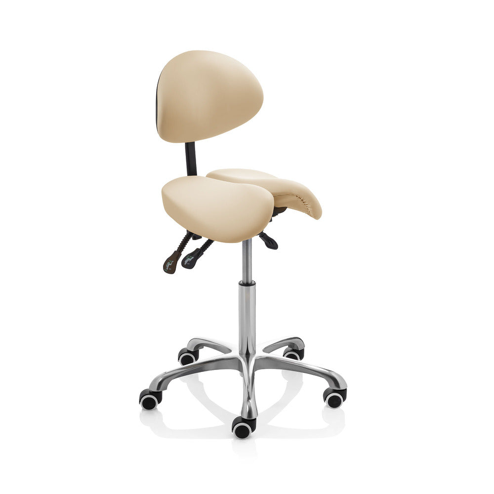 ZenGrowth Sattelhocker mit geteilter Sitzfläche und Rückenlehne, Beige