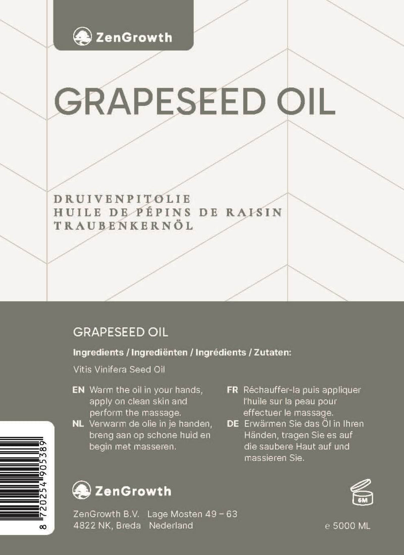 ZenGrowth 100% natürliches Traubenkernöl 5l