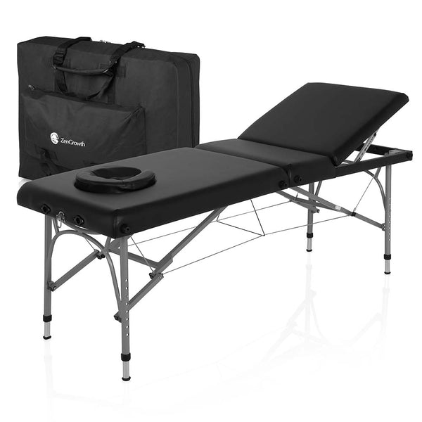 ZENGROWTH Klappbarer Massagetisch Athleten-Schwarz 63.5cm