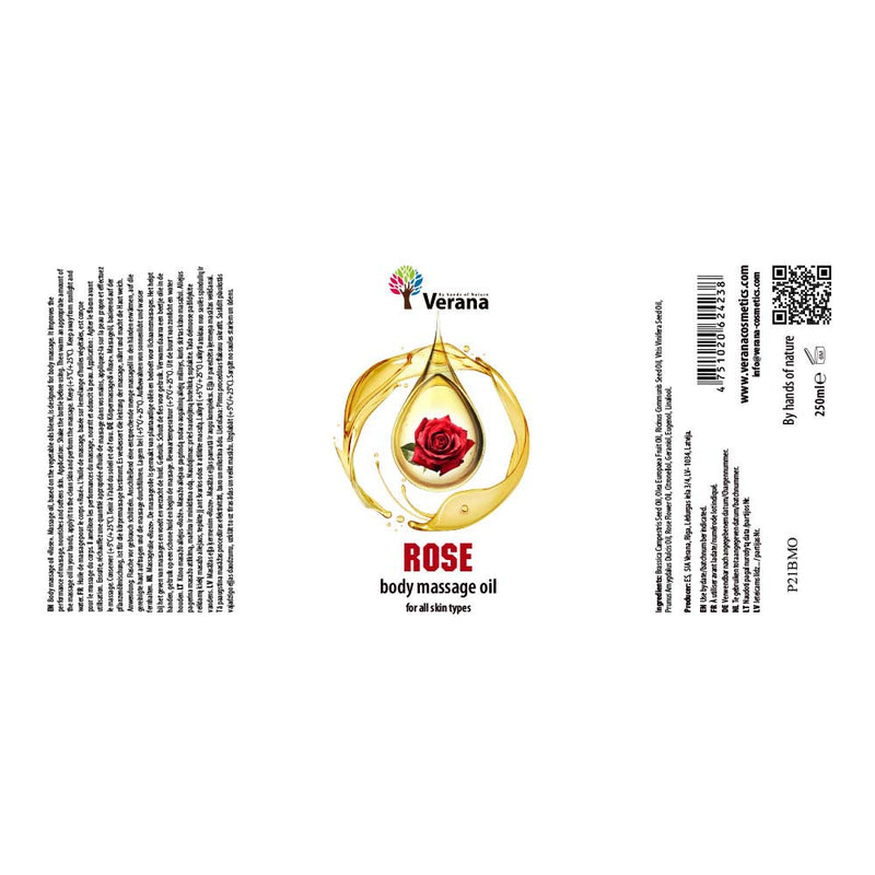 Verana 100% Natürliches Massageöl Rosen 250ml