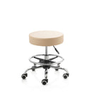 ZenGrowth Tabouret Beige mit Chromgestell & Fußring