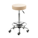 ZenGrowth Tabouret Beige mit Chromgestell & Fußring