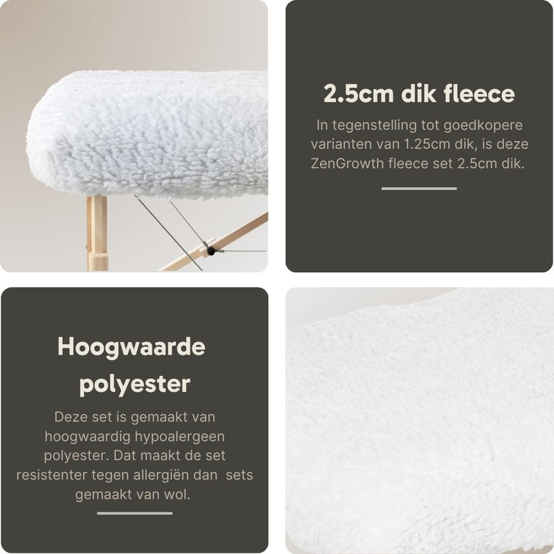 Fluffy Fleece Spannbetttuch weiß mit Kopfstützenbezug