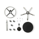 ZenGrowth Tabouret Schwarz mit Chromgestell & Fußring