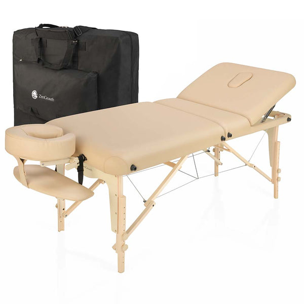 ZENGROWTH Klappbarer Massagetisch Nimman Beige 71cm