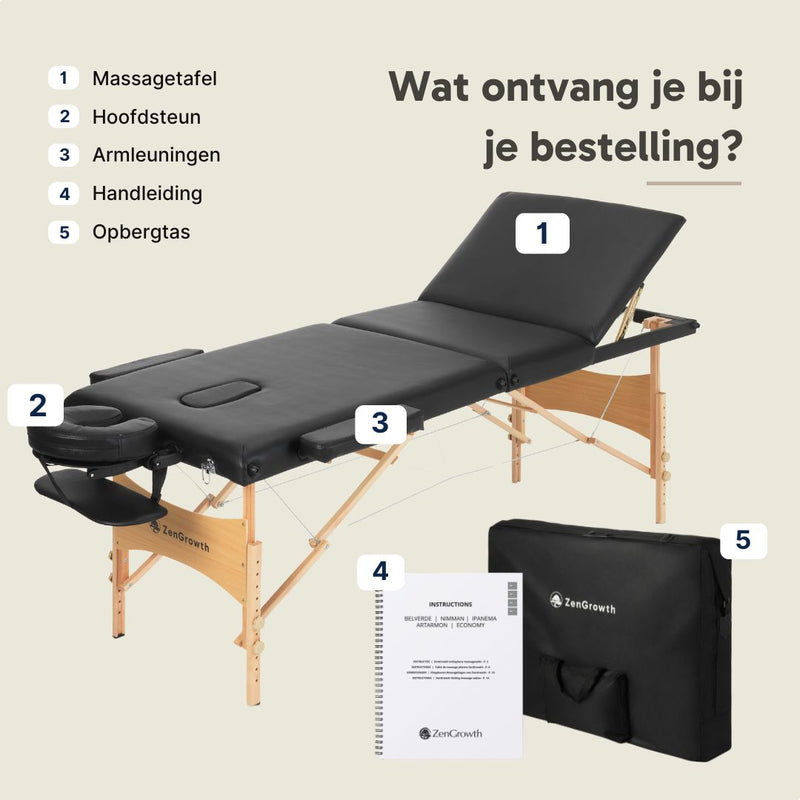 ZENGROWTH Massageliege Economy Schwarz