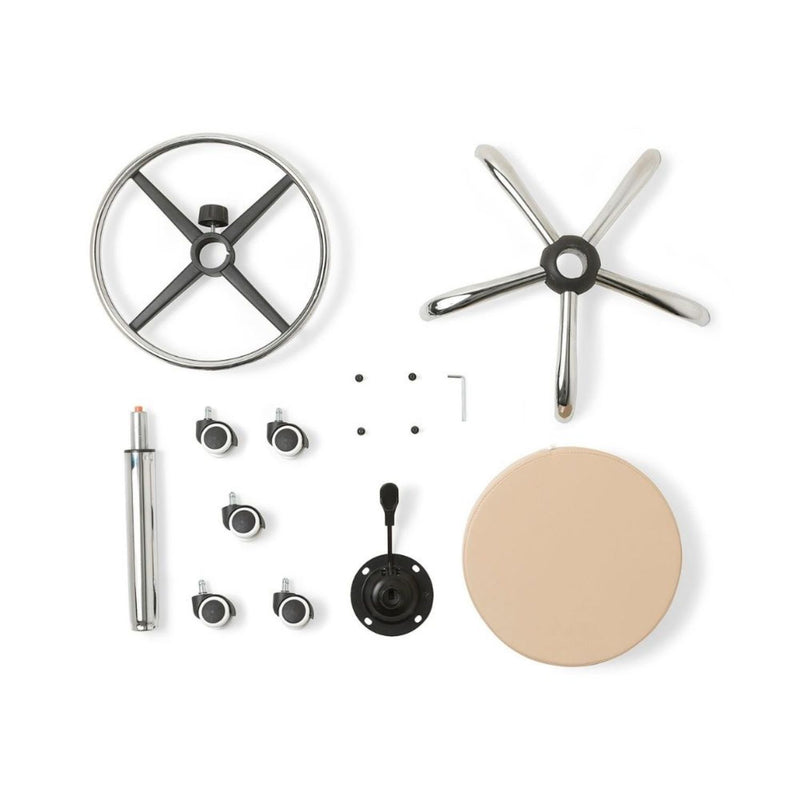 ZenGrowth Tabouret Beige mit Chromgestell