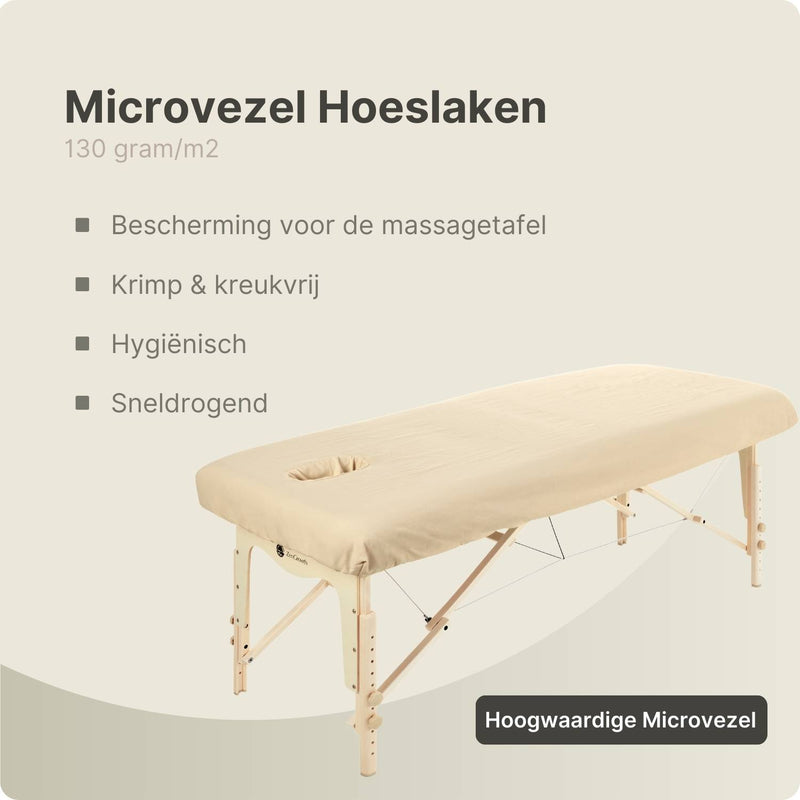 Mikrofaser Spannbettlaken mit Aussparung Beige 80cm