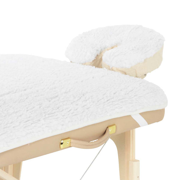 Fluffy Fleece Spannbettlaken mit Gummizug Weiß mit Kopfstützenbezug