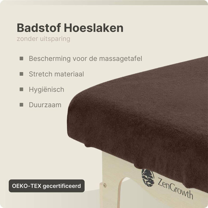 Frottee-Spannbetttuch Massageliege Schokobraun ohne Aussparung ZENGROWTH