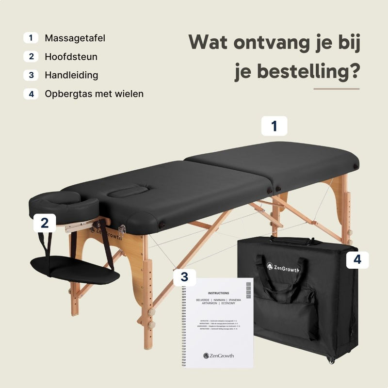 Zengrowth Massageliege Gavia schwarz 71 cm