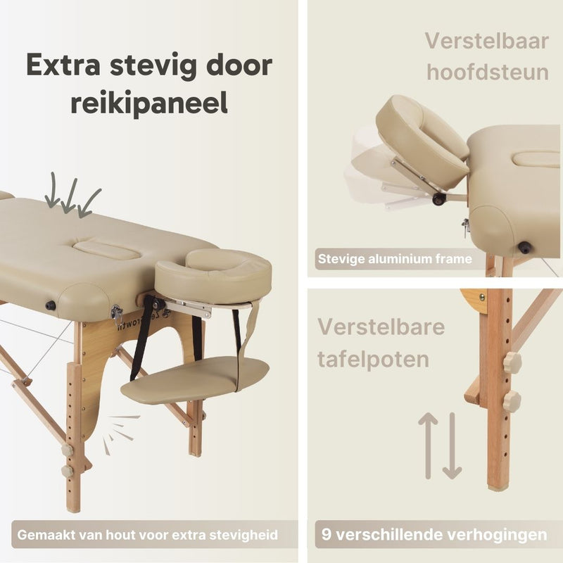 ZENGROWTH Massagetafel Gavia Beige 71cm