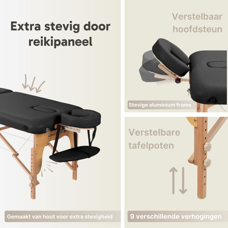 Zengrowth Massageliege Gavia schwarz 71 cm
