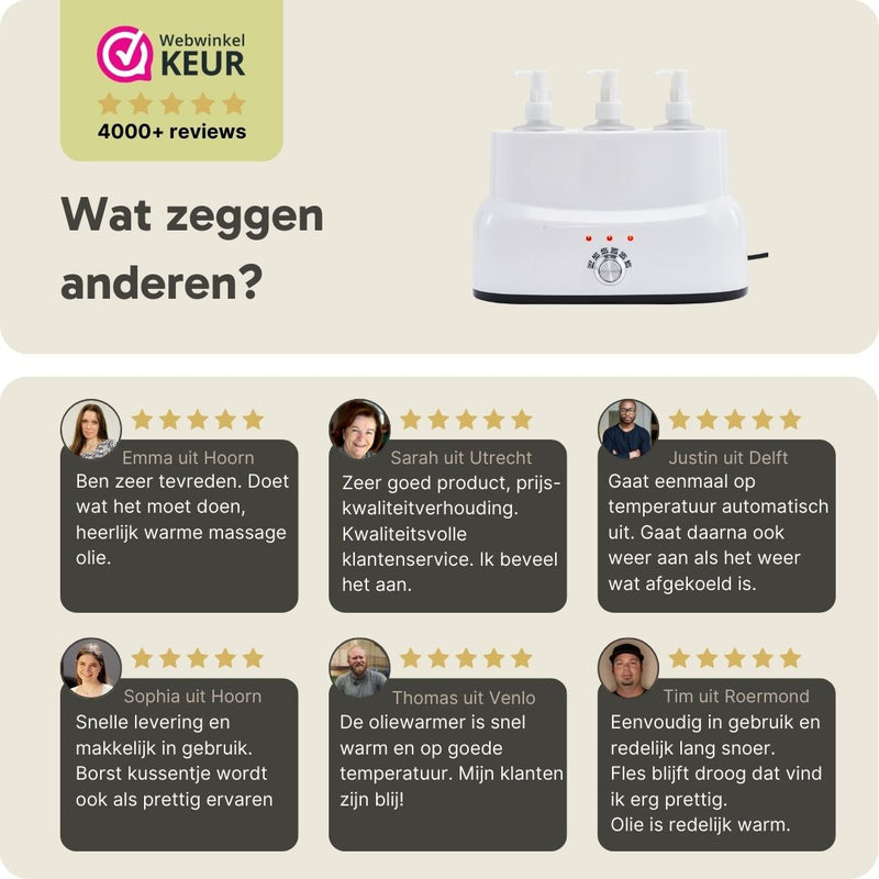 Massageölwärmer 3 Flaschen