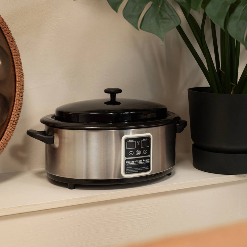 Hot-Stone-Set 6l Wärmegerät mit Display + 22 Steinen