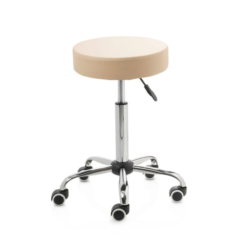 ZenGrowth Tabouret Beige mit Chromgestell