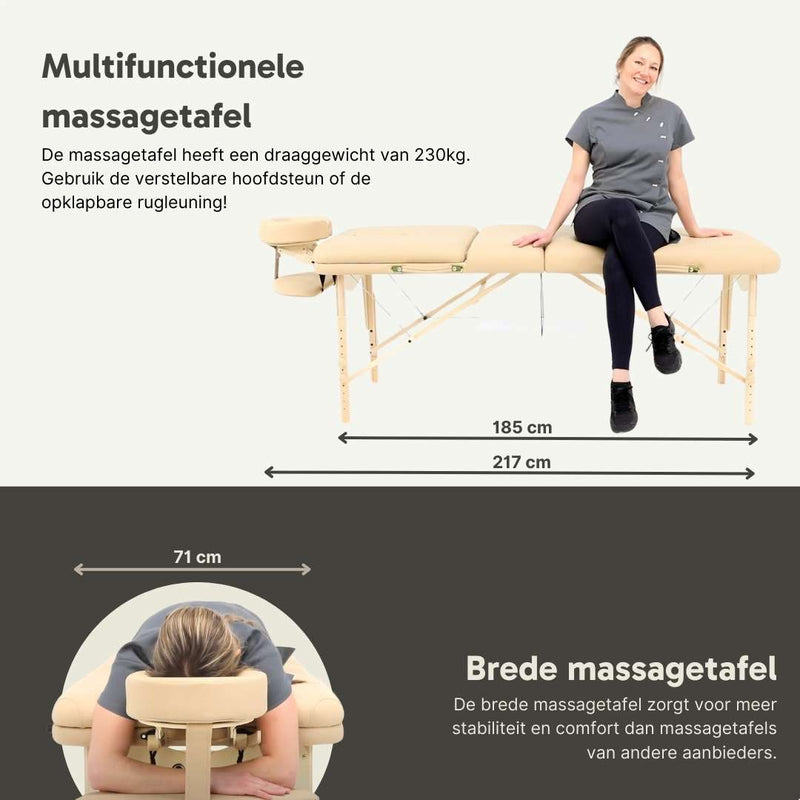 ZENGROWTH Klappbarer Massagetisch Nimman Schwarz 71cm