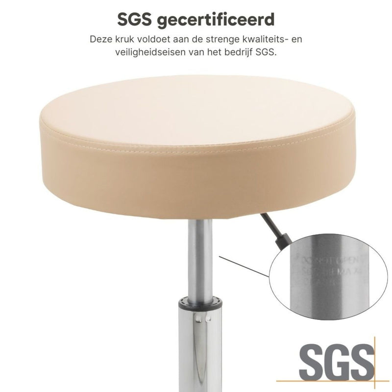 ZenGrowth Tabouret Beige mit Chromgestell