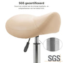 ZenGrowth Sattelhocker Beige mit Chromgestell & Fußring