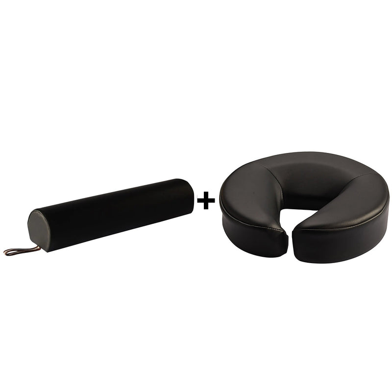 Second Chance ZenGrowth Kopfstützenkissen Schwarz + ZenGrowth Fußrolle 3/4 Rund Schwarz
