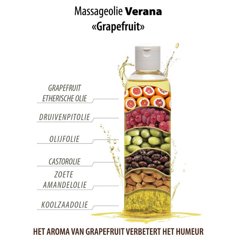 Verana 100% Natürliches Massageöl Grapefruit 250ml
