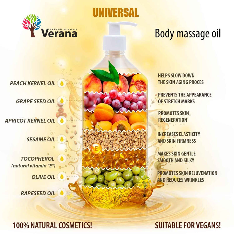 Verana 100% natuurlijke universele massageolie 250ML