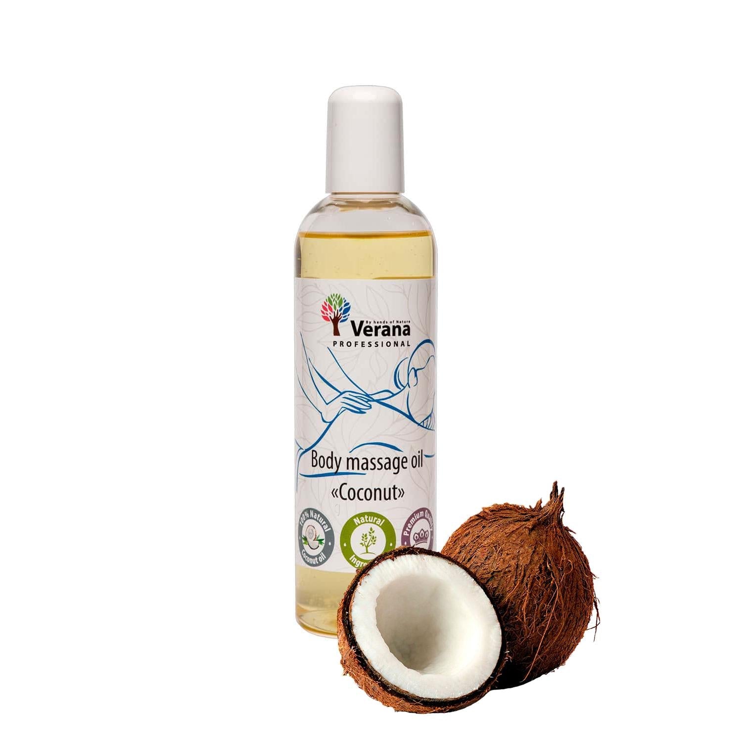 Verana 100% Natürliches Massageöl Kokosnuss 250 ml