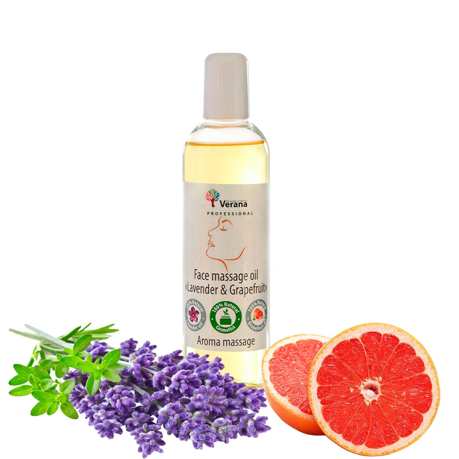 Verana 100% natürliches Gesichtsmassageöl Lavendel Grapefruit 250ml