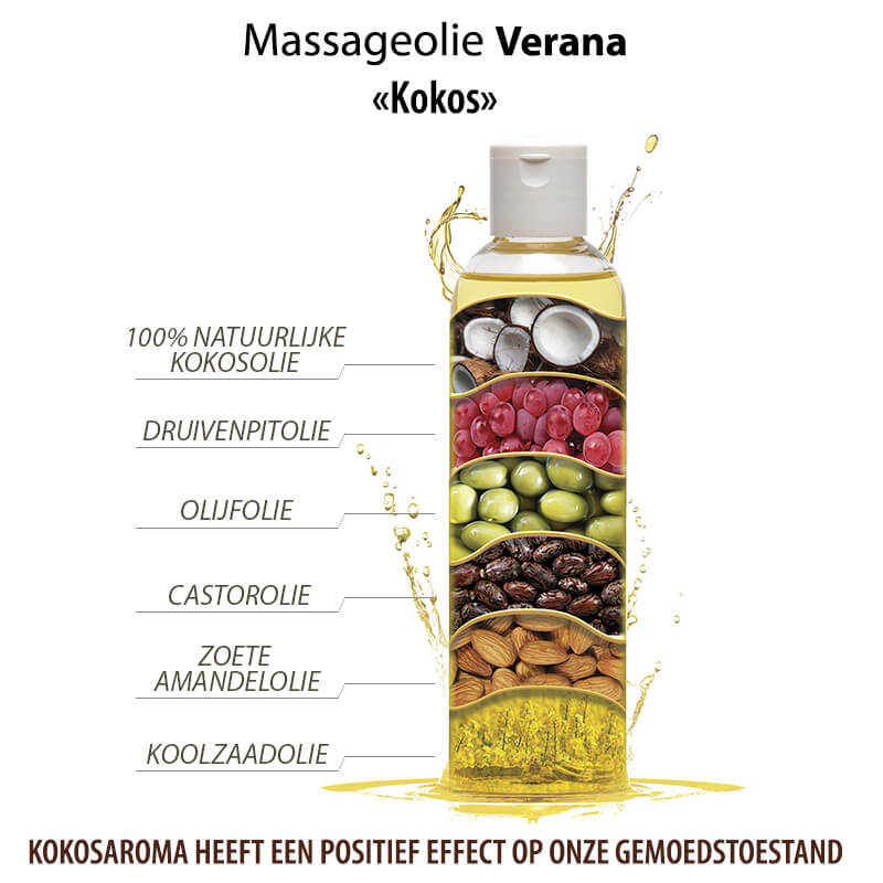 Verana 100% Natürliches Massageöl Kokosnuss 1l